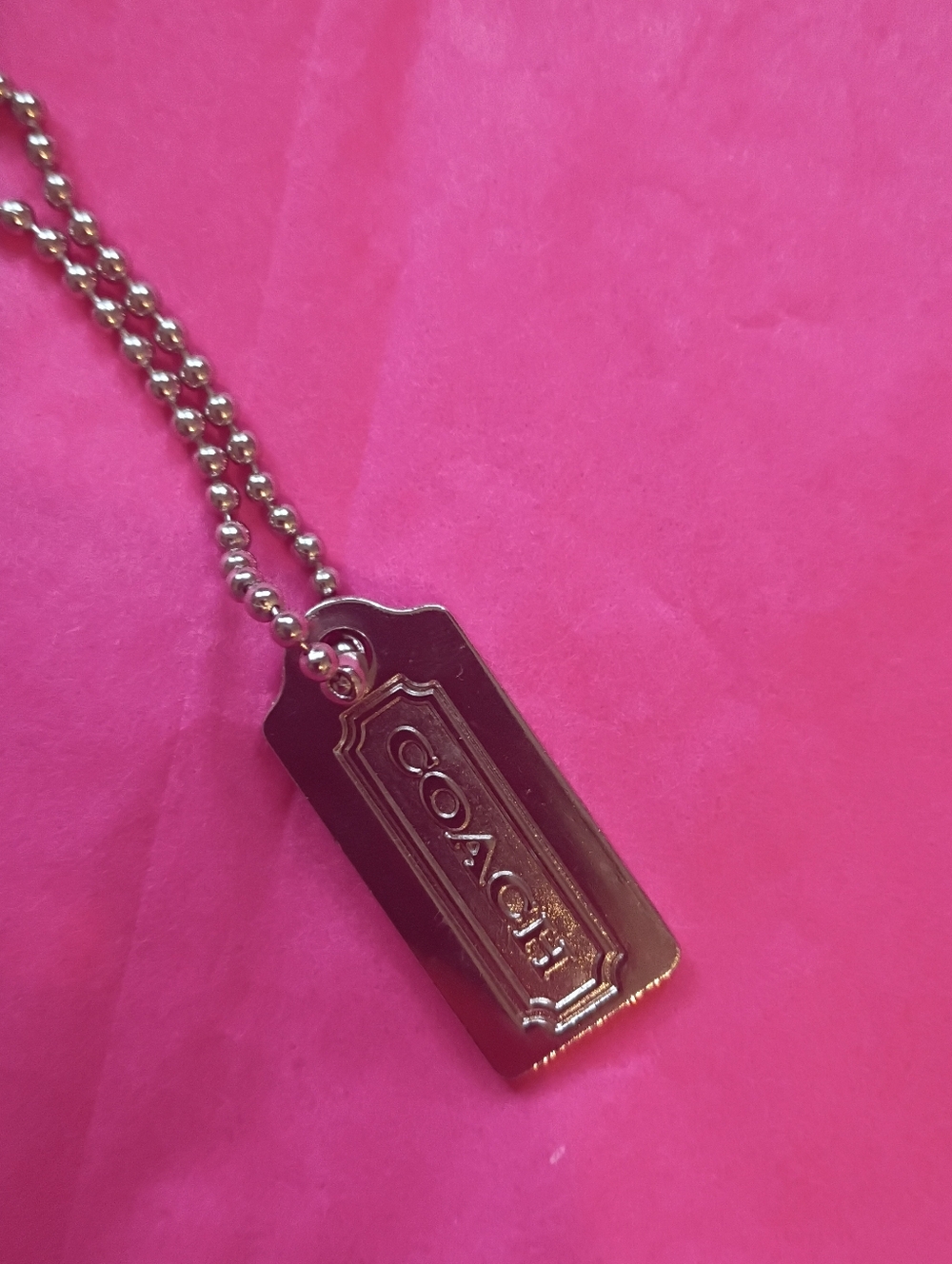 Coach Silver Metal Mini Hang Tag